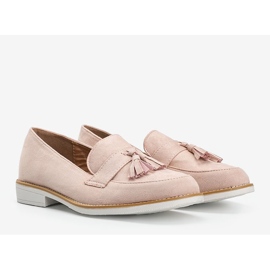 Chaussures en daim beige à franges Denisse 1