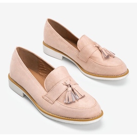 Chaussures en daim beige à franges Denisse 3