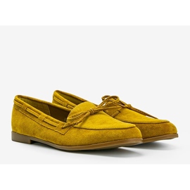 Mocassins moutarde en éco-suède Kierra jaune 1