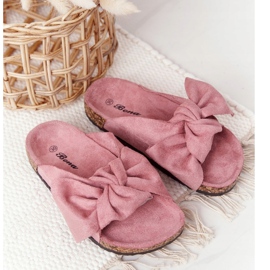 PB2 Chaussons Enfant Sur Liège Rose Poudré Little Wendy 1