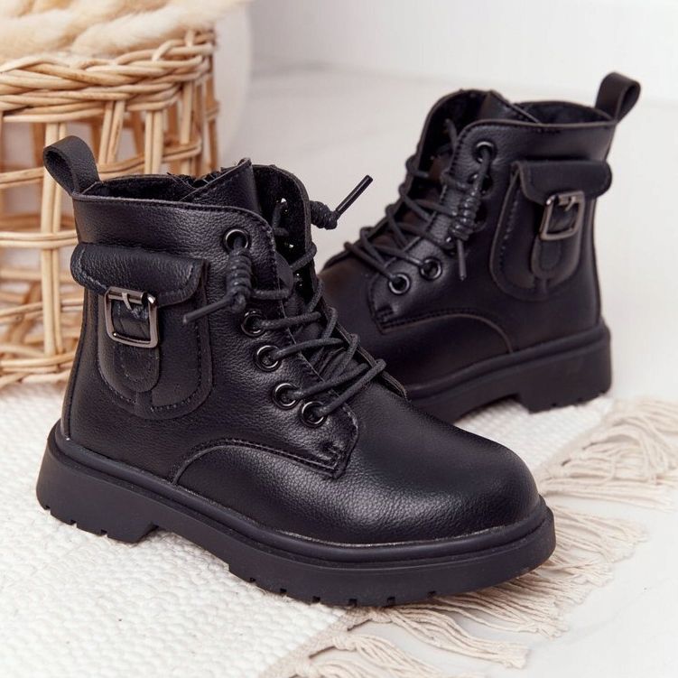Apawwa Bottes pour enfants avec poche noir TikTok 1