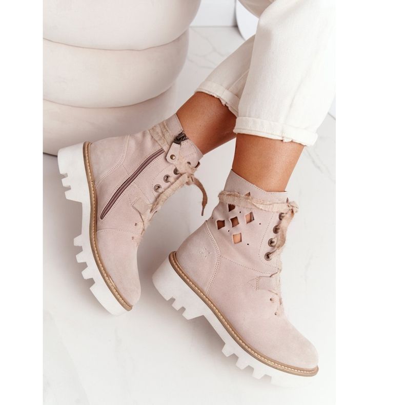 Boots Daim Ajourées Maciejka Beige 05033-04 brun 2