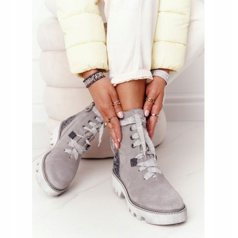 Boots Daim Ajourées Maciejka Gris 05033-03 multicolore 2