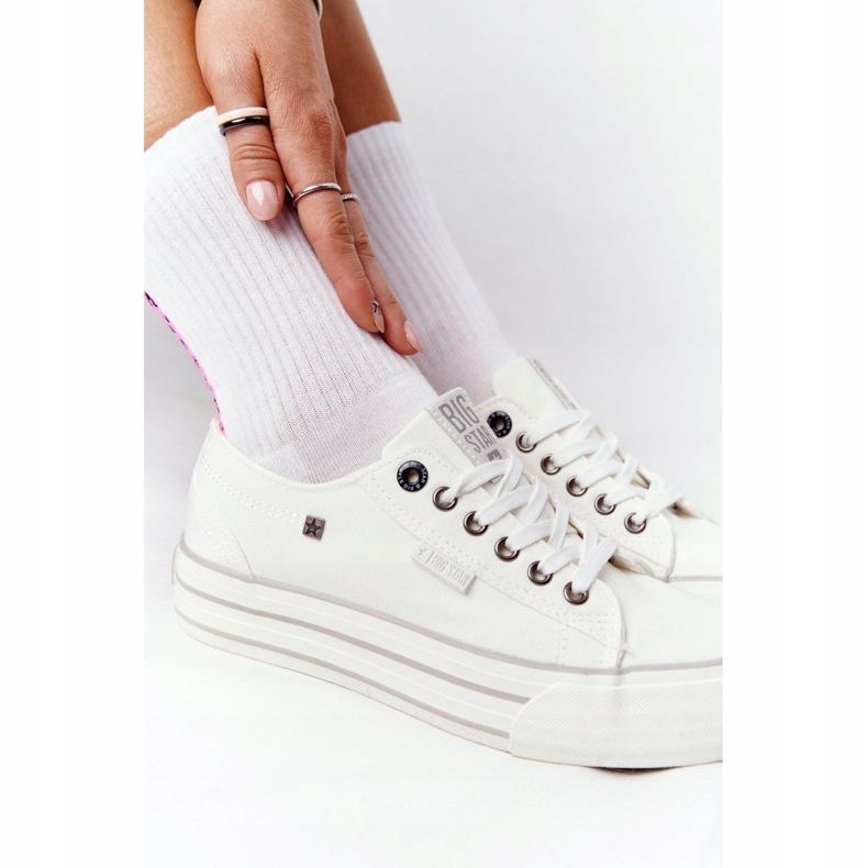 Baskets pour femmes On the Big Star HH274052 Plate-forme blanche 1