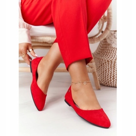 Ballerines en daim Sergio Leone BL622 Rouge 2