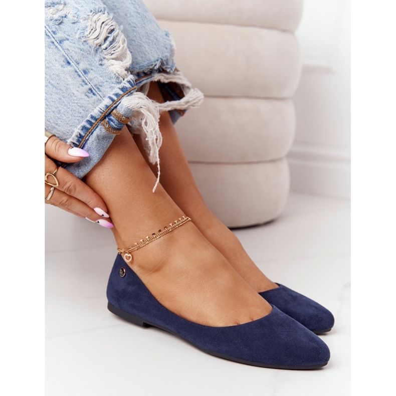 Ballerines en daim Sergio Leone BL622 Bleu marine 1