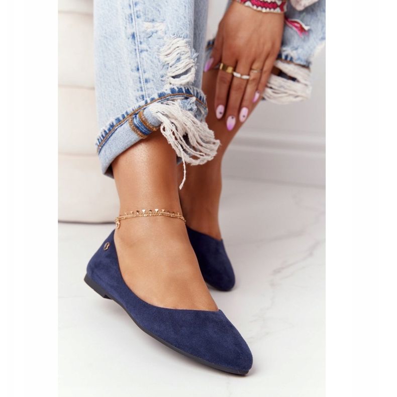 Ballerines en daim Sergio Leone BL622 Bleu marine 2