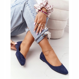 Ballerines en daim Sergio Leone BL622 Bleu marine 4