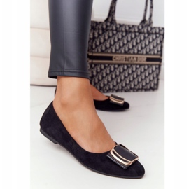 Ballerines En Daim Avec Boucle Sergio Leone BL623 ​​​​Noir le noir 5