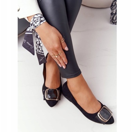 Ballerines En Daim Avec Boucle Sergio Leone BL623 ​​​​Noir le noir 3