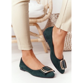 Ballerines en daim avec boucle Sergio Leone BL623 ​​​​Vert 2