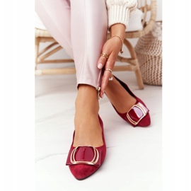 Ballerines En Daim Avec Boucle Sergio Leone BL623 ​​​​Bourgogne rouge multicolore 2