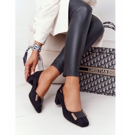 Escarpins en daim à talon Sergio Leone PB142 Noir 2