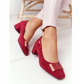 Escarpins en daim à talon Sergio Leone PB142 Bordeaux rouge multicolore 4