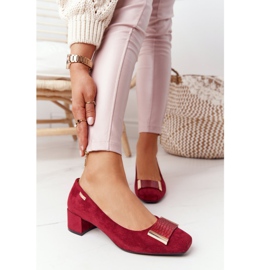Escarpins en daim à talon Sergio Leone PB142 Bordeaux rouge multicolore 3