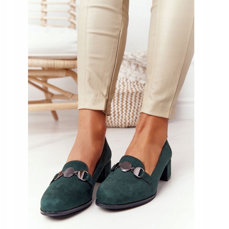 Escarpins en daim à talon Sergio Leone PB148 Vert 2