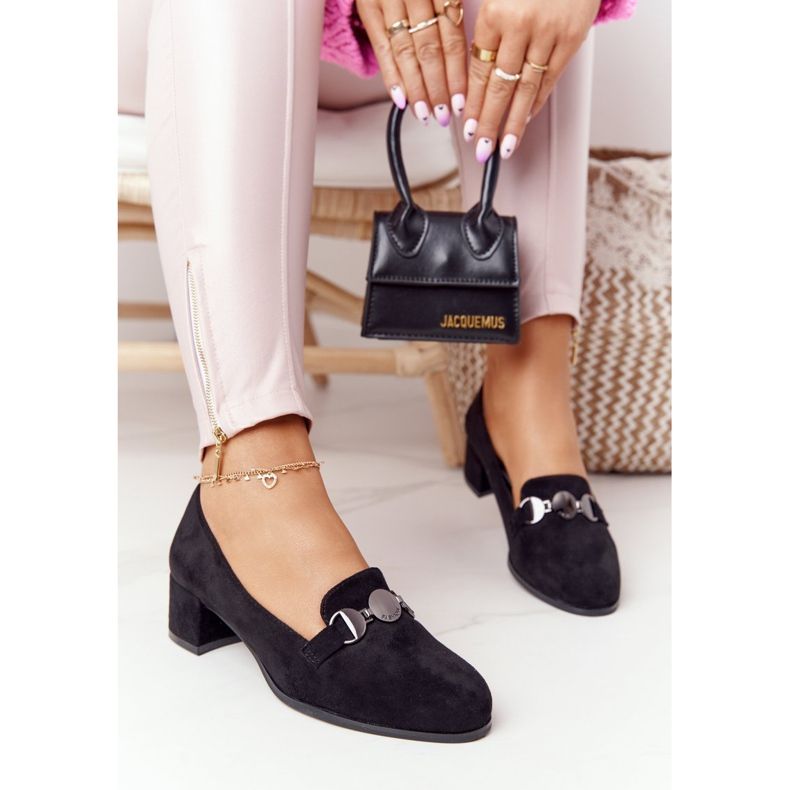 Escarpins en daim à talon Sergio Leone PB148 Noir 2