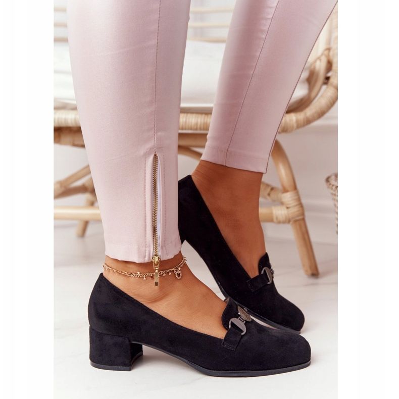 Escarpins en daim à talon Sergio Leone PB148 Noir 1