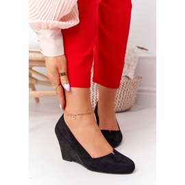 Escarpins En Daim Sur Compensé Sergio Leone PB767 Noir 1