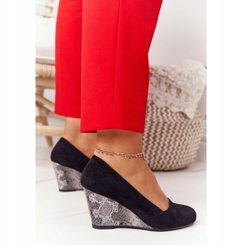 Escarpins Compensés Sergio Leone PB767 Serpent Noir 1