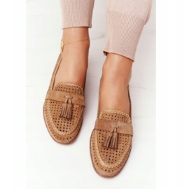 Mocassins Ajourés Sergio Leone MK735 Camel brun multicolore 3
