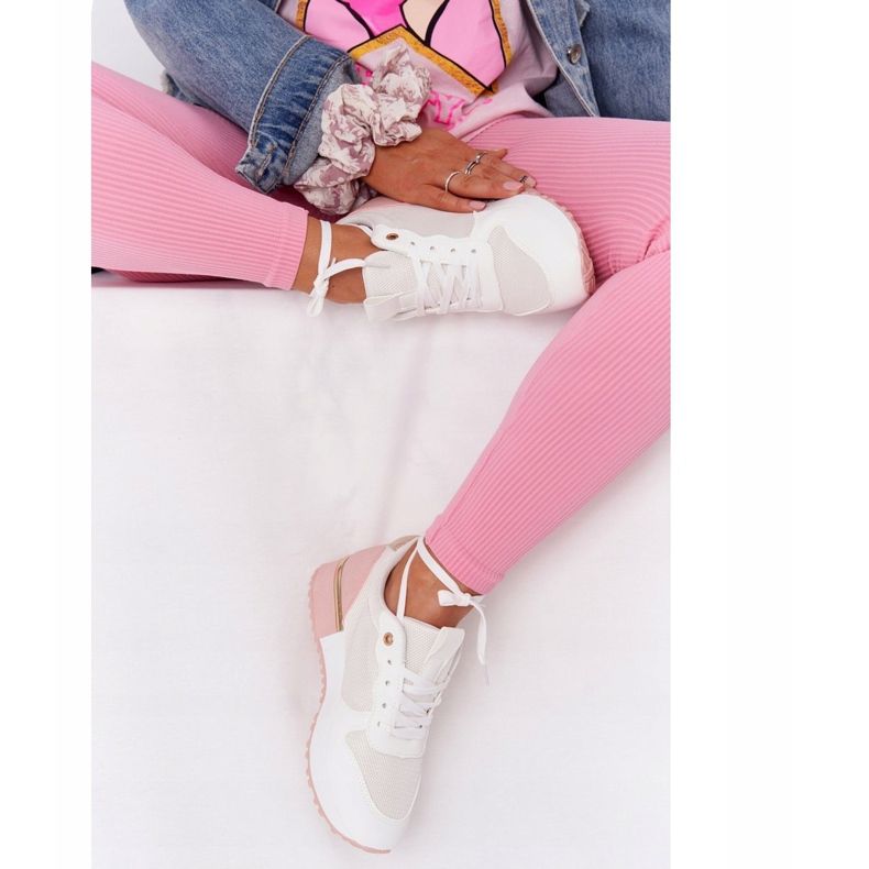 Chaussures de sport femme Sneakers Blanc et Rose Maddie 2