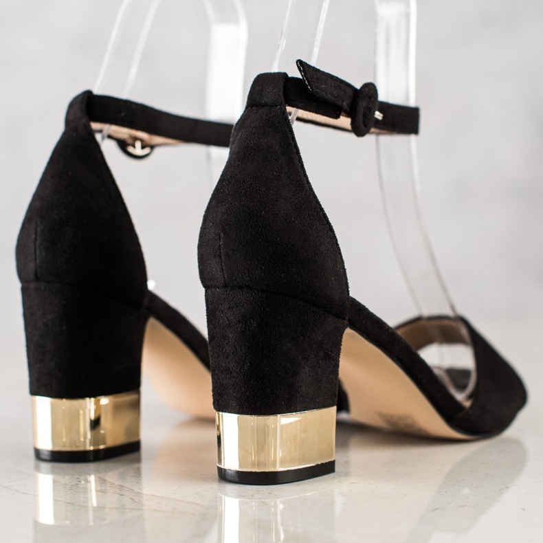 Filippo Sandales à talon décoratif le noir 1