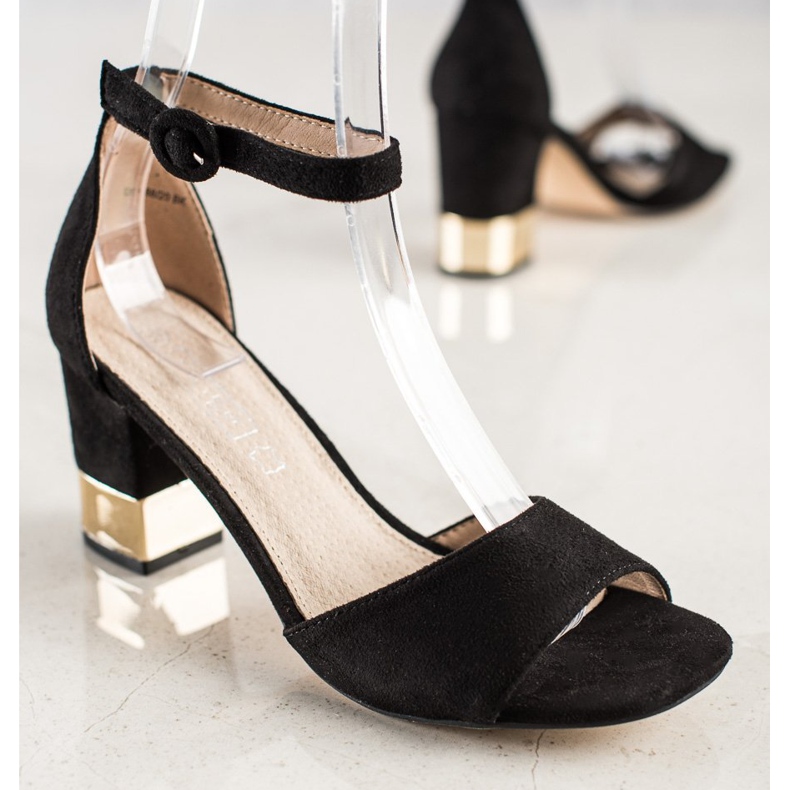 Filippo Sandales à talon décoratif le noir 2