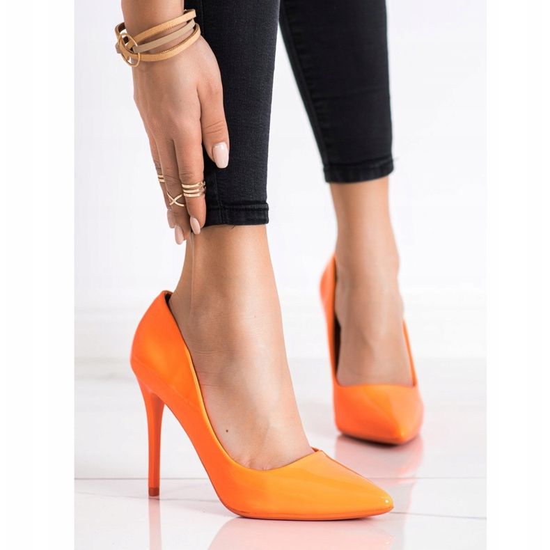 SHELOVET talons hauts à la mode orange 1