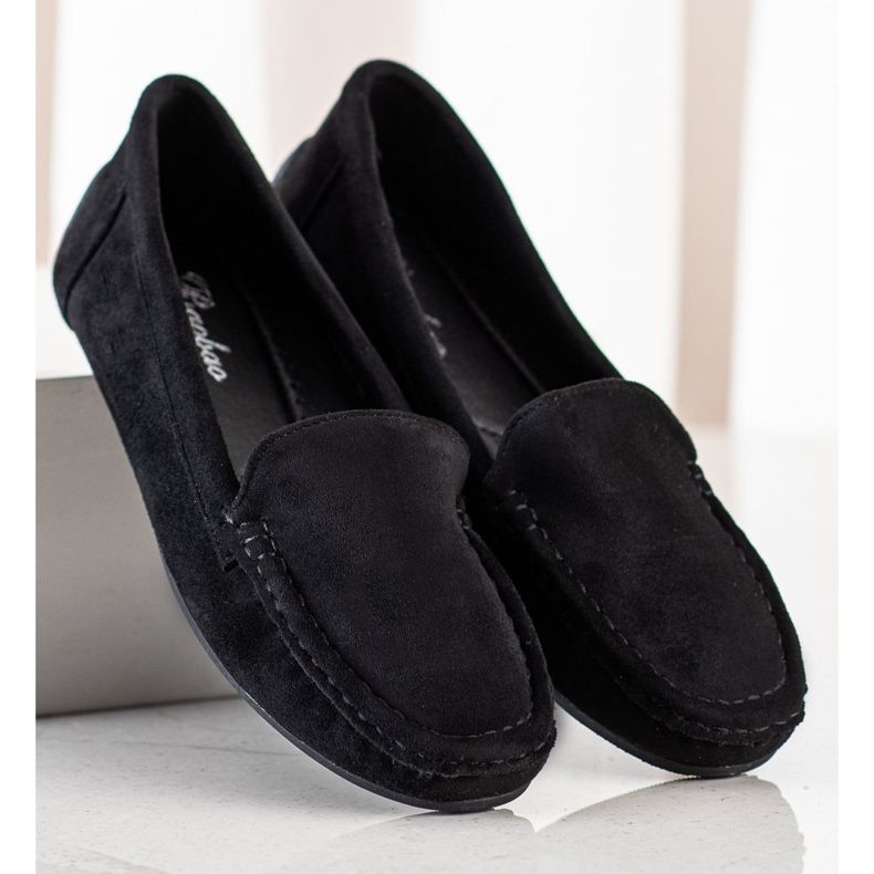 SHELOVET Mocassins en daim noirs le noir 2