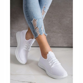 SHELOVET Baskets à enfiler confortables blanc 2