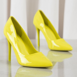 SHELOVET talons hauts à la mode jaune 2
