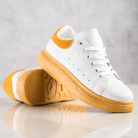 SHELOVET Baskets sur la plate-forme jaune blanche 4