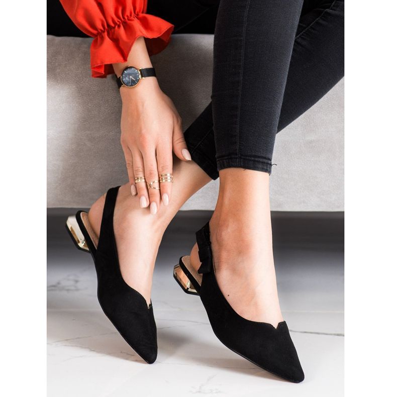 Filippo Sandales noires à talon ouvert le noir 1