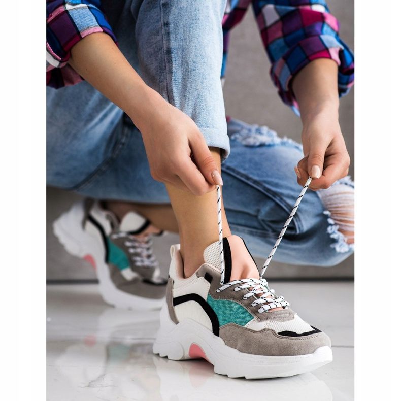 SHELOVET Baskets colorées à la mode multicolore 1