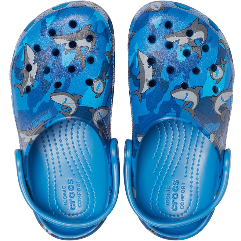 Crocs kids Classic Shark Clog bleu 206147 4KI 1 Crocs kids Classic Shark Clog bleu 206147 4KI 1