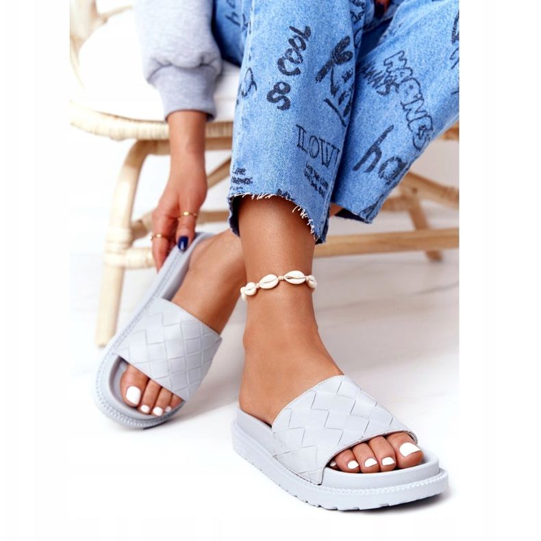 Pantoufles Pour Femmes On The Big Star HH274688 Gris Plateforme 1