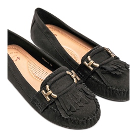 Mocassins en éco-suède noirs de Maia le noir 1