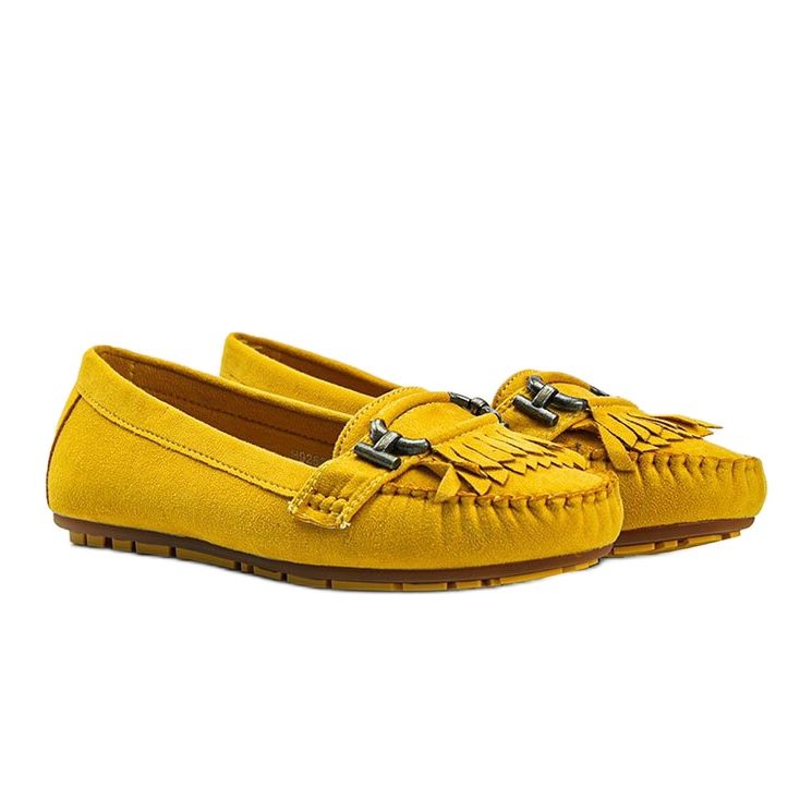 Mocassins en éco-suédine jaune de Maia 1