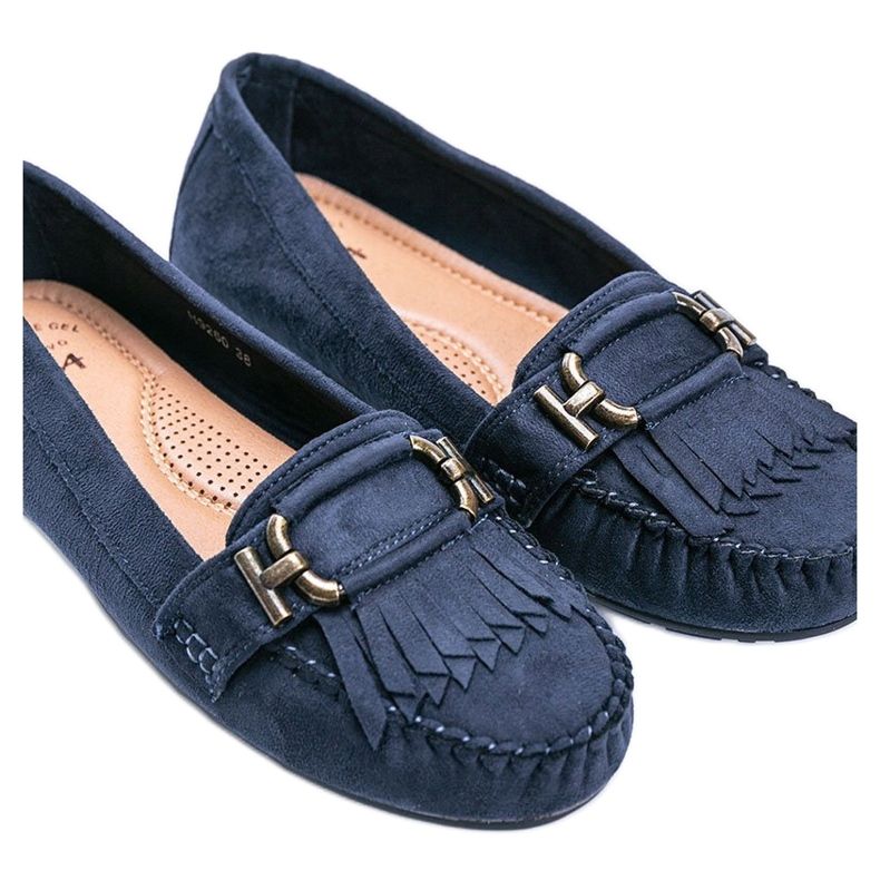 Mocassins en éco-daim bleu marine Maia 1