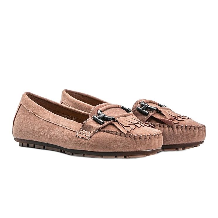 Mocassins Maia en éco-suédine rose 1