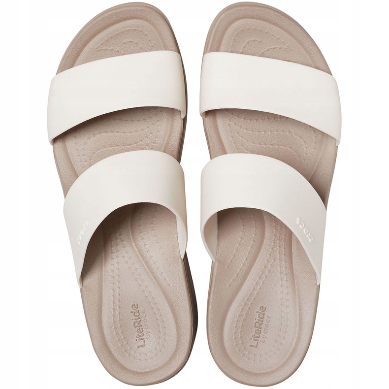 Chaussons femme Crocs Brooklyn Mid Wedge beige 206219 16T 1