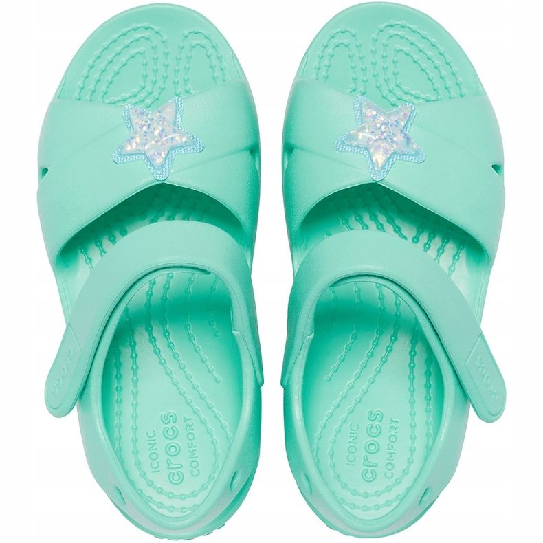 Sandales enfant Crocs Classic Cross Strap Charm menthe 206947 3U3 vert 1