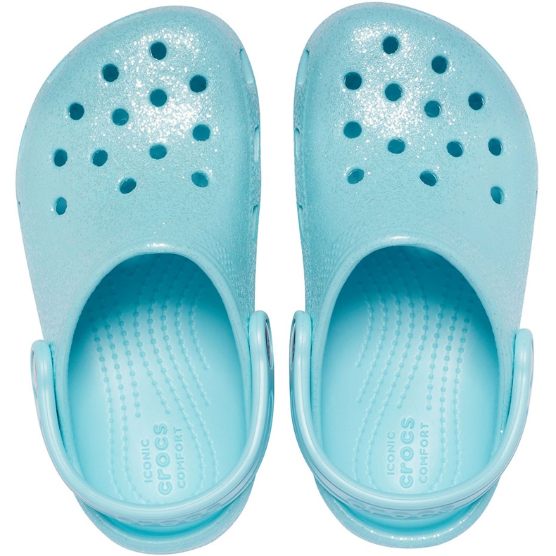Crocs kids Classic Glitter Clog bleu 205441 4O9 1