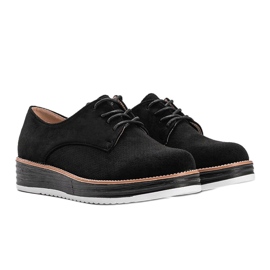 Chaussures en daim noir sur semelle haute Elyssa le noir 2