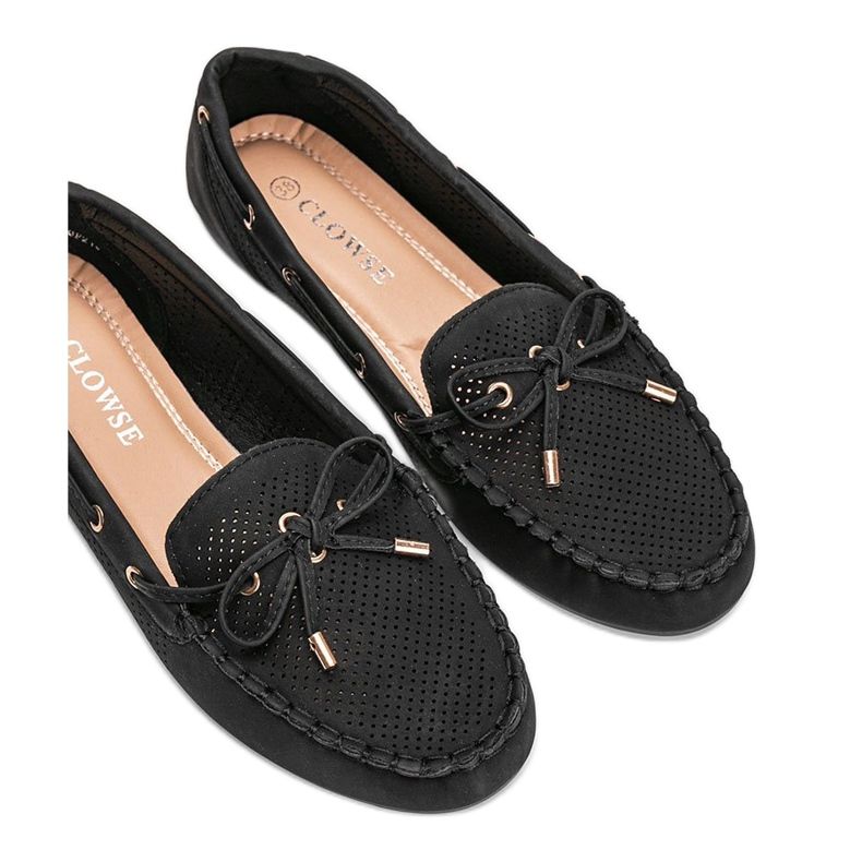 Mocassins noirs en éco-cuir ajouré Esther 1