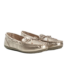 Mocassins ajourés en éco-cuir Golden Esther doré 1