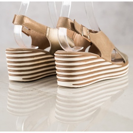 Sandales dorées à talon compensé Sergio Leone d'or 1 Sandales dorées à talon compensé Sergio Leone d'or 1