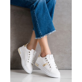 SHELOVET Baskets de sport blanc doré 1