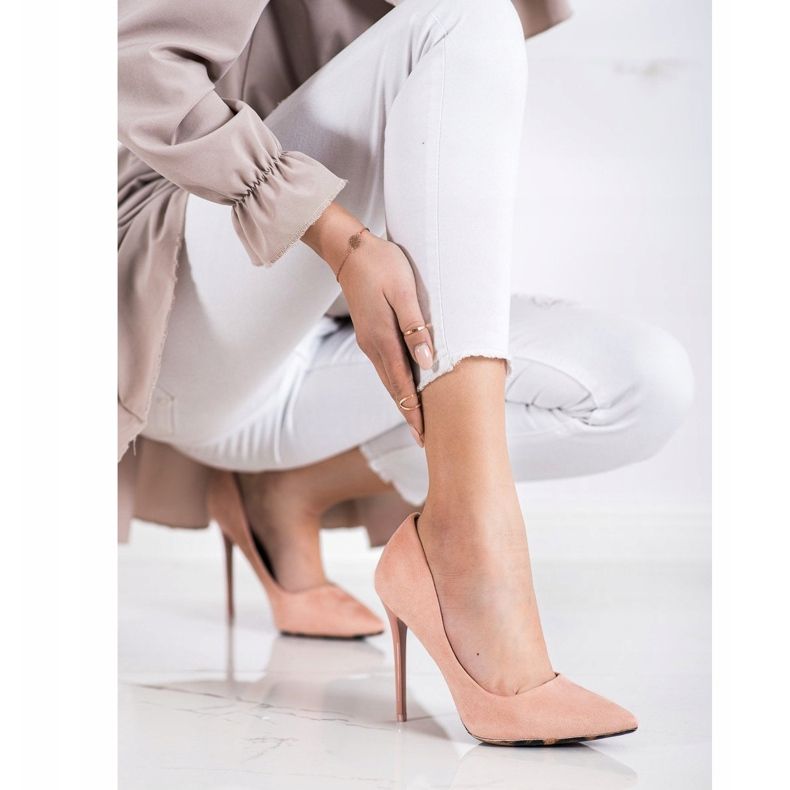 Diamantique Escarpins sexy en daim rose 1 Diamantique Escarpins sexy en daim rose 1